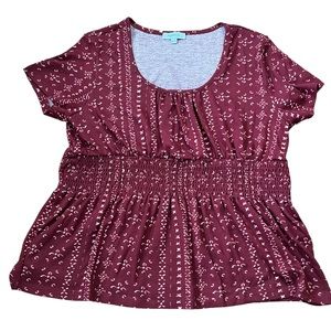 NWT • My Style Pleated Top with Elasticized Waist